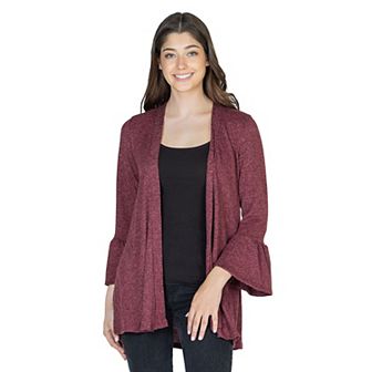 Women's 24Seven Comfort Apparel 3/4-Sleeve Open Cardigan