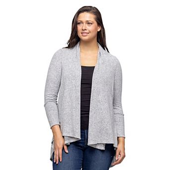 Women's 24Seven Comfort Apparel Open Front High Low Cozy Cardigan