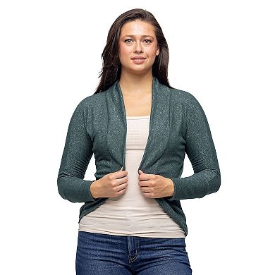 Women's 24Seven Comfort Apparel Curved Hem Open Front Bolero Shrug