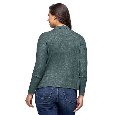 Women's 24Seven Comfort Apparel Curved Hem Open Front Bolero Shrug
