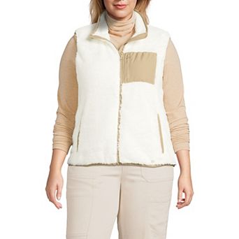 Plus Size Lands' End Cozy Sherpa Fleece Vest