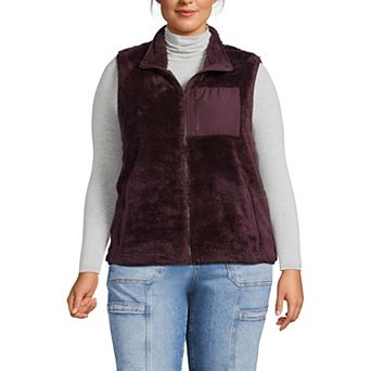 Plus Size Lands' End Cozy Sherpa Fleece Vest