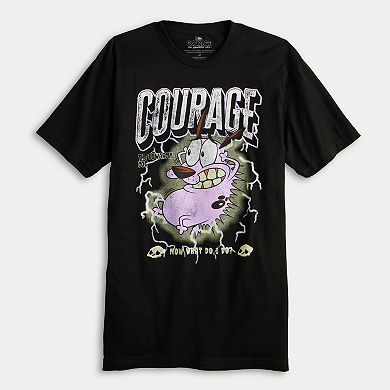 Men's Courage the Cowardly Dog Vintage Distressed "Now What Do I Do?" Graphic T-Shirt