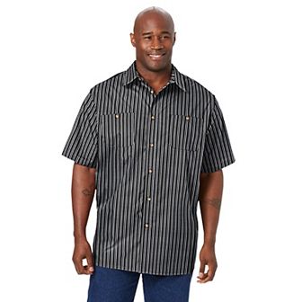 KingSize Men's Big & Tall Wrinkle-Resistant Short Sleeve Button Down