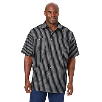 KingSize Men's Big & Tall Wrinkle-Resistant Short Sleeve Button Down
