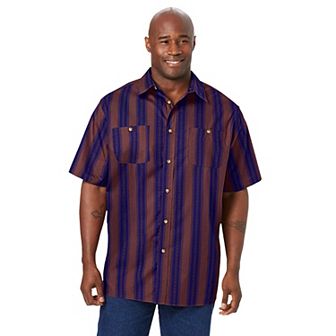 KingSize Men's Big & Tall Wrinkle-Resistant Short Sleeve Button Down