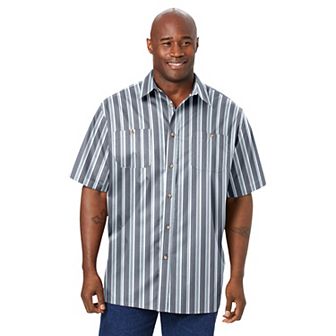 KingSize Men's Big & Tall Wrinkle-Resistant Short Sleeve Button Down