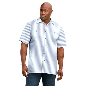KingSize Men's Big & Tall Wrinkle-Resistant Short Sleeve Button Down