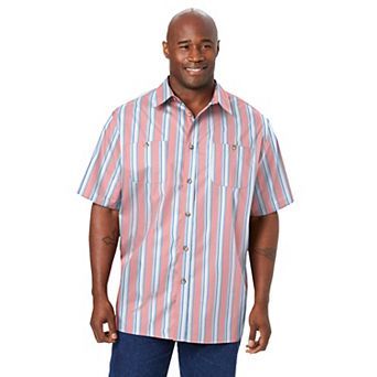 KingSize Men's Big & Tall Wrinkle-Resistant Short Sleeve Button Down