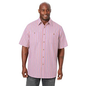 KingSize Men's Big & Tall Wrinkle-Resistant Short Sleeve Button Down