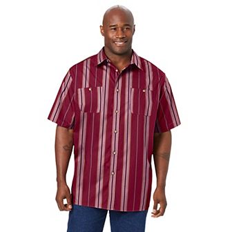 KingSize Men's Big & Tall Wrinkle-Resistant Short Sleeve Button Down