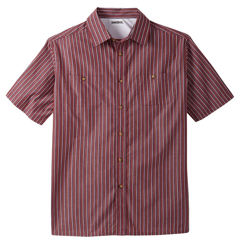 KingSize Men's Big & Tall Wrinkle-Resistant Short Sleeve Button Down