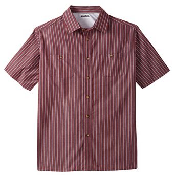 Kingsize Men's Big & Tall Striped Short-sleeve Sport Shirt