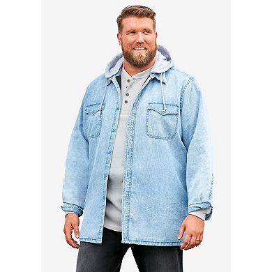 Boulder Creek by KingSize Men's Big & Tall Removable Hooded Shirt Jacket