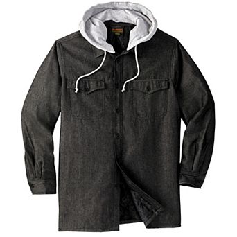 Boulder Creek by KingSize Men's Big & Tall Removable Hooded Shirt Jacket