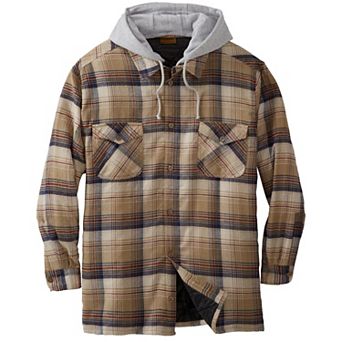 Boulder Creek by KingSize Men's Big & Tall Removable Hooded Shirt Jacket