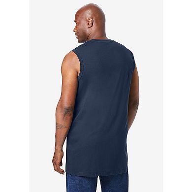 Kingsize Men's Big & Tall Shrink-less Longer-length Lightweight Muscle Pocket Tee