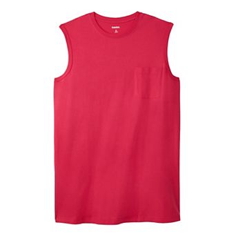Kingsize Men's Big & Tall Shrink-less Longer-length Lightweight Muscle Pocket Tee