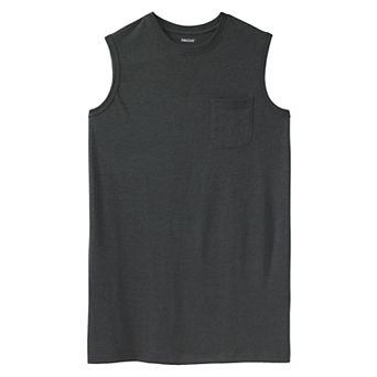 Kingsize Men's Big & Tall Shrink-less Longer-length Lightweight Muscle Pocket Tee