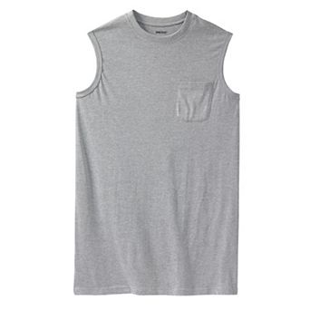 Kingsize Men's Big & Tall Shrink-less Longer-length Lightweight Muscle Pocket Tee