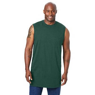 Kingsize Men's Big & Tall Shrink-less Longer-length Lightweight Muscle Pocket Tee