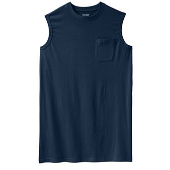 Kingsize Men's Big & Tall Shrink-less Longer-length Lightweight Muscle Pocket Tee
