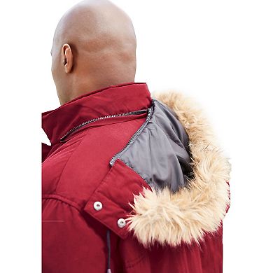 KingSize Men's Big & Tall Arctic Down Parka With Detachable Hood And Insulated Cuffs