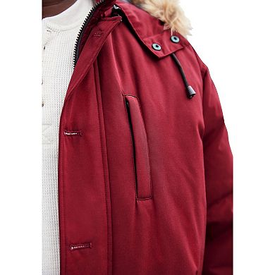 Kingsize Men's Big & Tall Arctic Down Parka With Detachable Hood And Insulated Cuffs