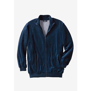 Kingsize Men's Big & Tall Velour Full-zip Jacket