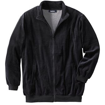 Kingsize Men's Big & Tall Velour Full-zip Jacket