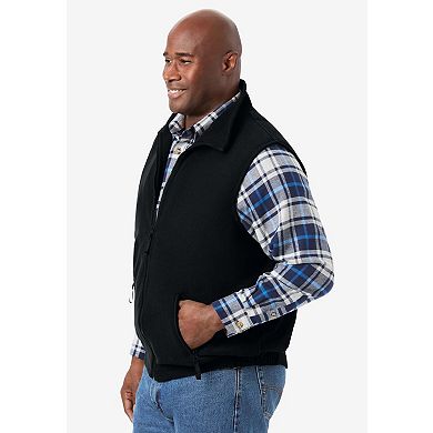 KingSize Men's Big & Tall Explorer Plush Fleece Zip Vest