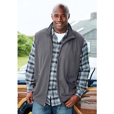 KingSize Men's Big & Tall Explorer Plush Fleece Zip Vest