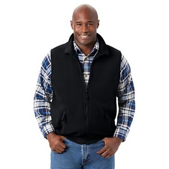 Kingsize Men's Big & Tall Explorer Plush Fleece Zip Vest