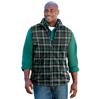 KingSize Men's Big & Tall Explorer Plush Fleece Zip Vest