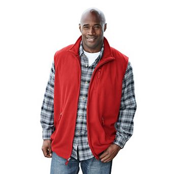 KingSize Men's Big & Tall Explorer Plush Fleece Zip Vest