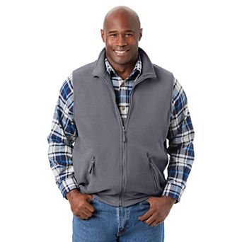 Kingsize Men's Big & Tall Explorer Plush Fleece Zip Vest