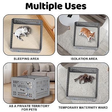 Pet Playpen with Locking Door Ventilated Design
