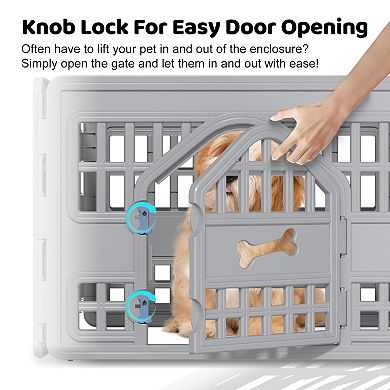 Pet Playpen with Locking Door Ventilated Design