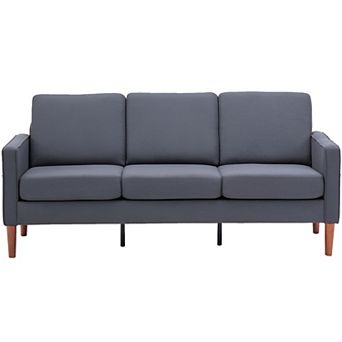 Modern Second Generation Three Seats Solid Wood Frame Indoor Modular Sofa-Dark Grey