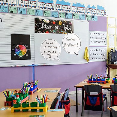 48 Pack Dry Erase Speech Bubble Cutouts, Solid And Dotted Outline, 9 X 8 Inch