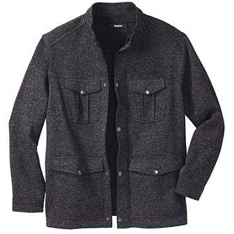 Kingsize Men's Big & Tall Sweater Fleece Multi-pocket Jacket