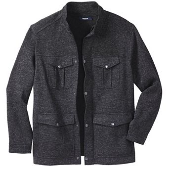 KingSize Men's Big & Tall Sweater Fleece Multi-Pocket Jacket