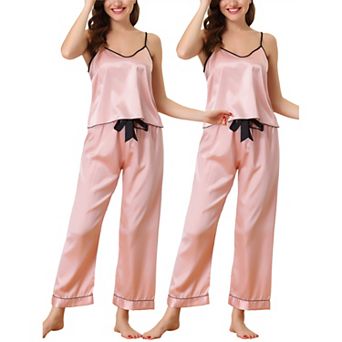Women's Summer Suspenders Ice Silk Pajamas Home Clothes Three Piece Set