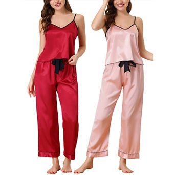 Women's Summer Suspenders Ice Silk Pajamas Home Clothes Three Piece Set