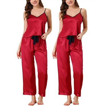 Women's Summer Suspenders Ice Silk Pajamas Home Clothes Three Piece Set