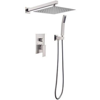 Complete Shower System with Rainfall Showerhead and Handheld Spray