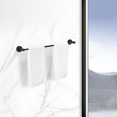 Elegant Matte Black Bathroom Hardware 3-Piece Set