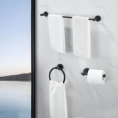 Elegant Matte Black Bathroom Hardware 3-Piece Set