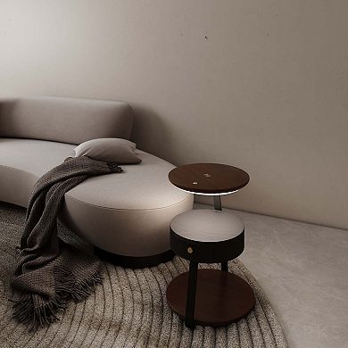 Ozarke Eco Smart Side Table Three Color Dimmable Led Lighting Table With Wireless Charging
