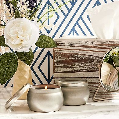 24 Pack Round Metal Tins With Lids For Candle Making And Diy Crafts, 4 Oz